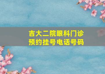 吉大二院眼科门诊预约挂号电话号码