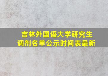 吉林外国语大学研究生调剂名单公示时间表最新