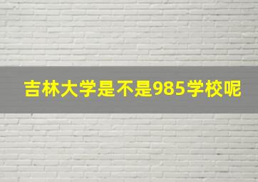 吉林大学是不是985学校呢