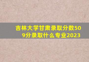 吉林大学甘肃录取分数509分录取什么专业2023