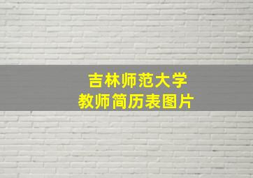 吉林师范大学教师简历表图片