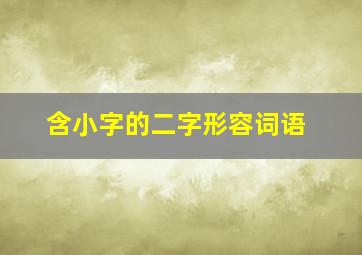 含小字的二字形容词语