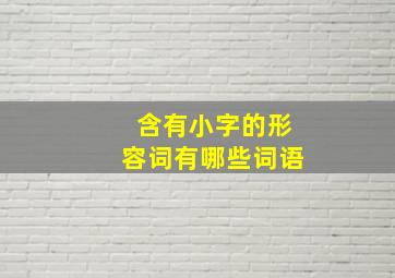 含有小字的形容词有哪些词语