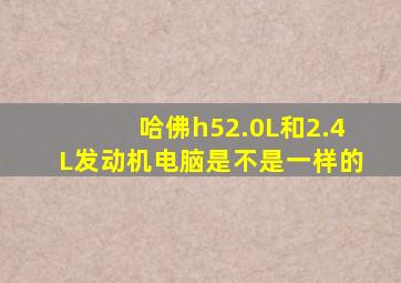 哈佛h52.0L和2.4L发动机电脑是不是一样的