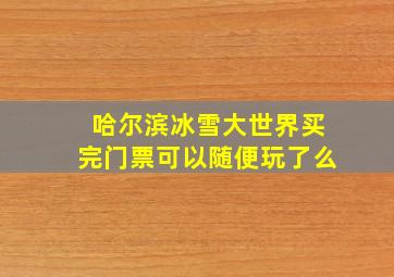 哈尔滨冰雪大世界买完门票可以随便玩了么