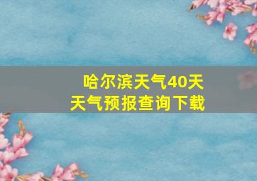 哈尔滨天气40天天气预报查询下载