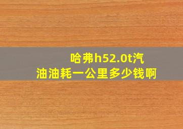 哈弗h52.0t汽油油耗一公里多少钱啊