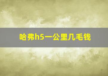 哈弗h5一公里几毛钱