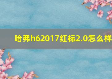 哈弗h62017红标2.0怎么样