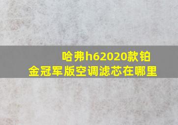 哈弗h62020款铂金冠军版空调滤芯在哪里