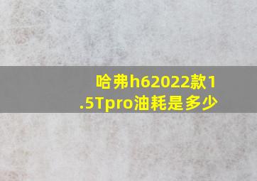 哈弗h62022款1.5Tpro油耗是多少