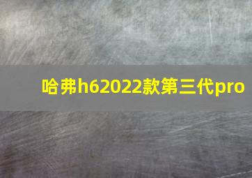 哈弗h62022款第三代pro