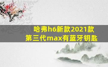 哈弗h6新款2021款第三代max有蓝牙钥匙