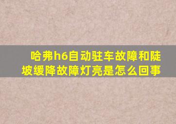 哈弗h6自动驻车故障和陡坡缓降故障灯亮是怎么回事