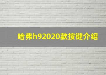 哈弗h92020款按键介绍