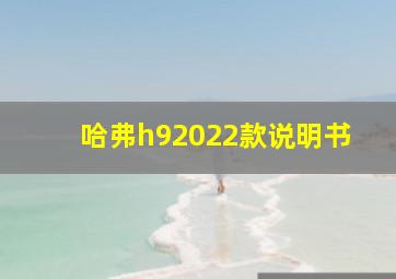 哈弗h92022款说明书