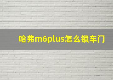 哈弗m6plus怎么锁车门