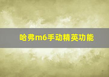 哈弗m6手动精英功能