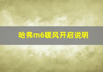 哈弗m6暖风开启说明