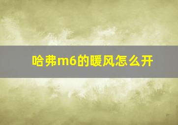 哈弗m6的暖风怎么开