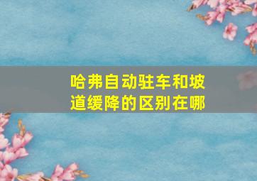 哈弗自动驻车和坡道缓降的区别在哪