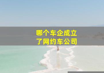 哪个车企成立了网约车公司