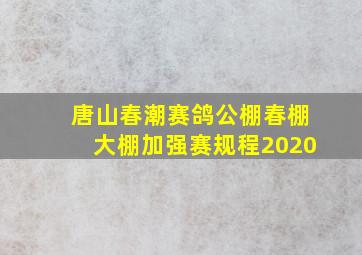 唐山春潮赛鸽公棚春棚大棚加强赛规程2020