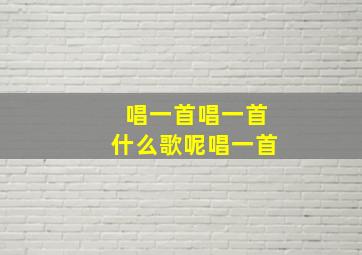 唱一首唱一首什么歌呢唱一首