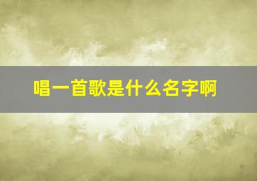 唱一首歌是什么名字啊