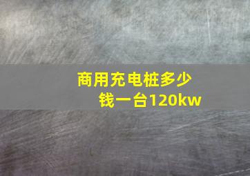 商用充电桩多少钱一台120kw