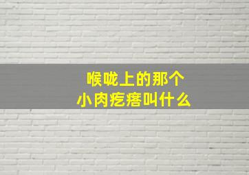 喉咙上的那个小肉疙瘩叫什么