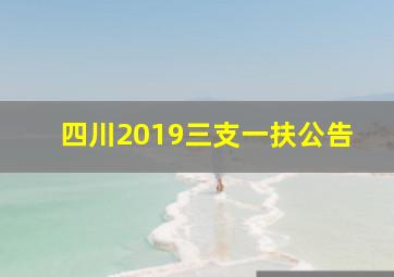 四川2019三支一扶公告