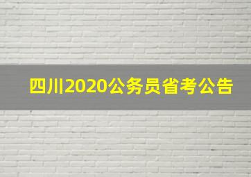 四川2020公务员省考公告