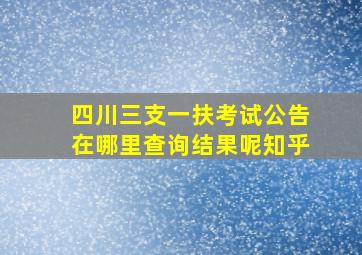 四川三支一扶考试公告在哪里查询结果呢知乎