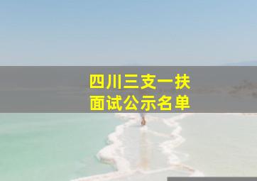 四川三支一扶面试公示名单