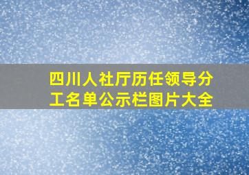 四川人社厅历任领导分工名单公示栏图片大全