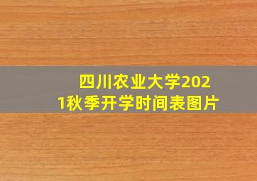 四川农业大学2021秋季开学时间表图片