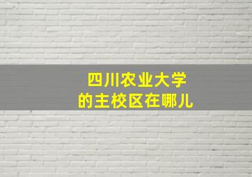 四川农业大学的主校区在哪儿