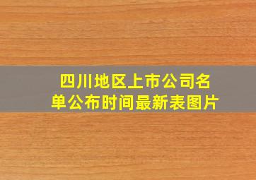 四川地区上市公司名单公布时间最新表图片