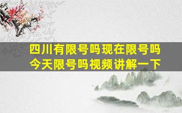 四川有限号吗现在限号吗今天限号吗视频讲解一下