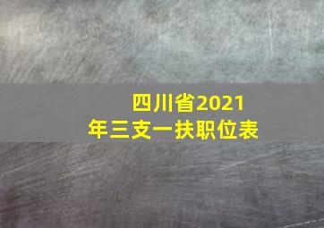 四川省2021年三支一扶职位表