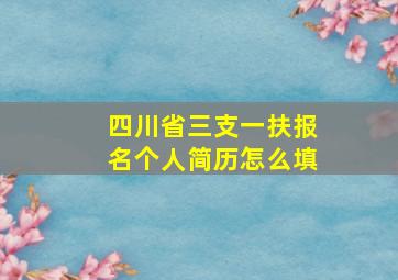 四川省三支一扶报名个人简历怎么填