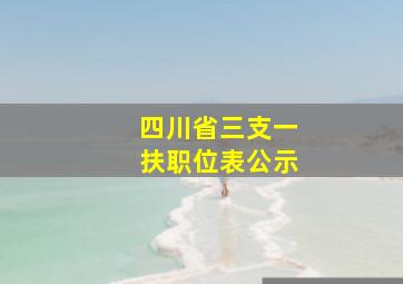 四川省三支一扶职位表公示