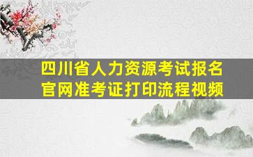 四川省人力资源考试报名官网准考证打印流程视频