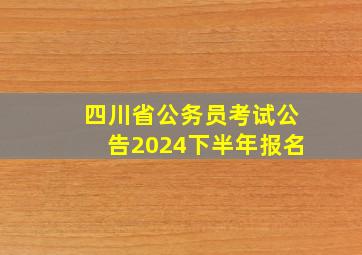 四川省公务员考试公告2024下半年报名