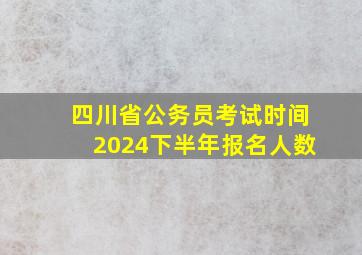 四川省公务员考试时间2024下半年报名人数