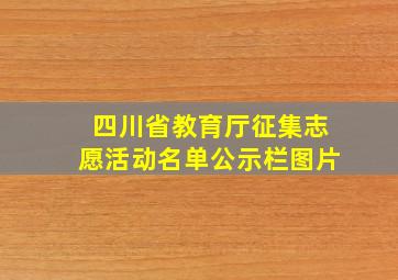 四川省教育厅征集志愿活动名单公示栏图片