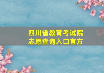 四川省教育考试院志愿查询入口官方