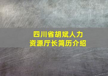 四川省胡斌人力资源厅长简历介绍