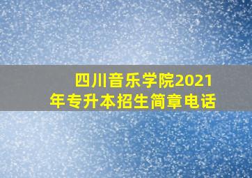 四川音乐学院2021年专升本招生简章电话